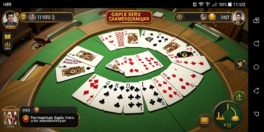 Tampilan screenshot H89 menunjukkan gameplay Gaple yang seru dan interaktif.