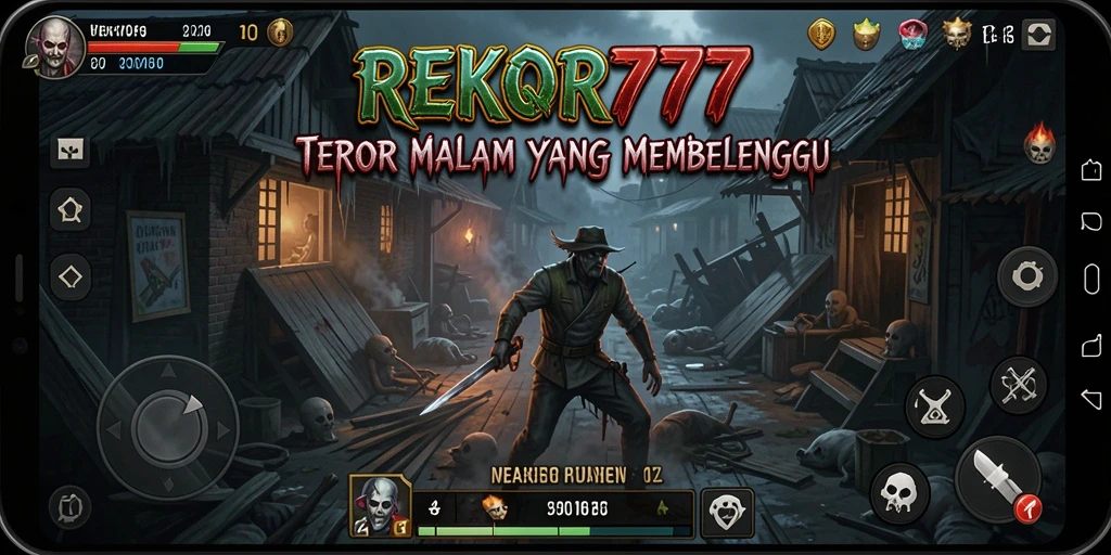 Screenshot gameplay yang menampilkan kegelapan dan kengerian dalam REKOR777.