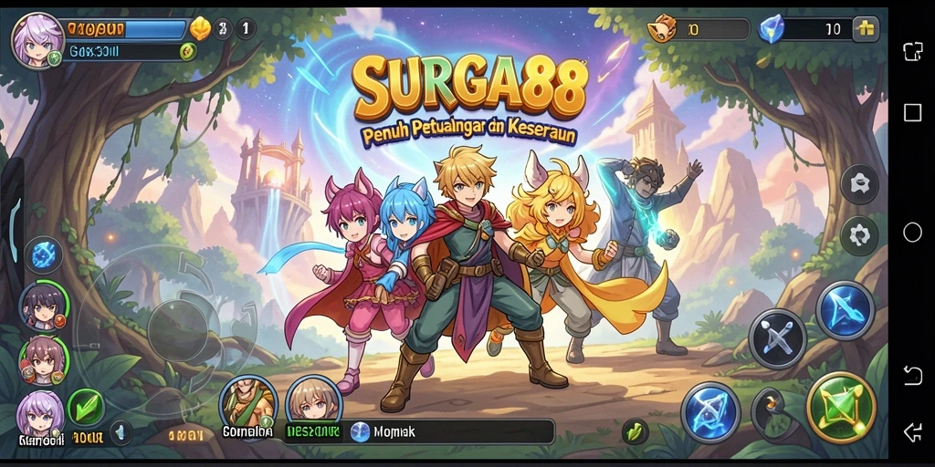 Tampilan menarik dari gameplay <strong>SURGA88</strong> yang penuh warna dan aksi.