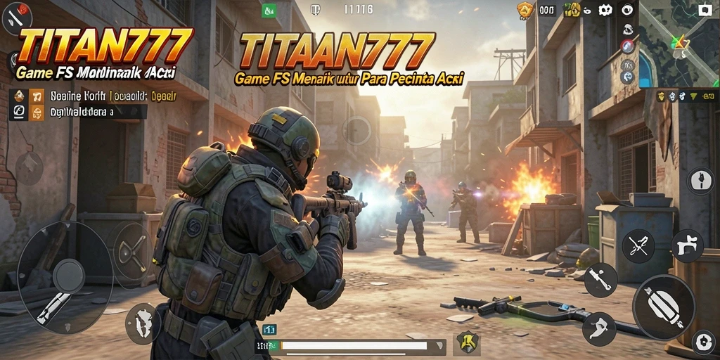 Tampilan epic dari gameplay <strong>TITAN777</strong> yang penuh aksi FPS.